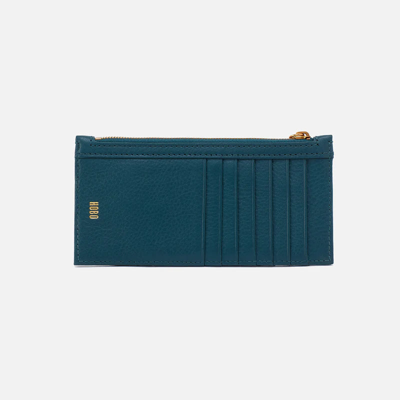 HOBO Carte Credit Card Wallet - Midnight Teal Pebbled Leather