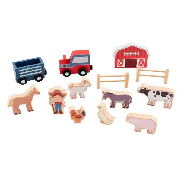 Mud Pie Wood Farm Toy Set