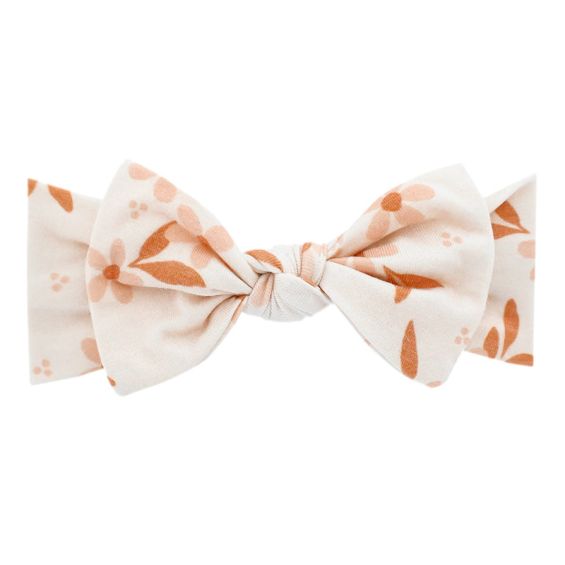 Copper Pearl Knit Headband Bow (Assorted Prints)