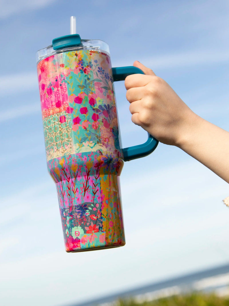 Natural Life® Mega 40oz Tumbler - Pink Watercolor Patchwork