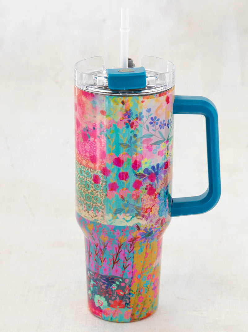 Natural Life® Mega 40oz Tumbler - Pink Watercolor Patchwork