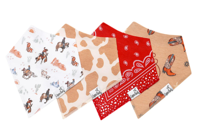 Copper Pearl Baby Bandana Bibs - Set of 4 (Assorted prints)