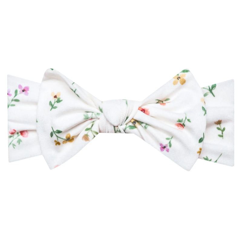 Copper Pearl Knit Headband Bow (Assorted Prints)