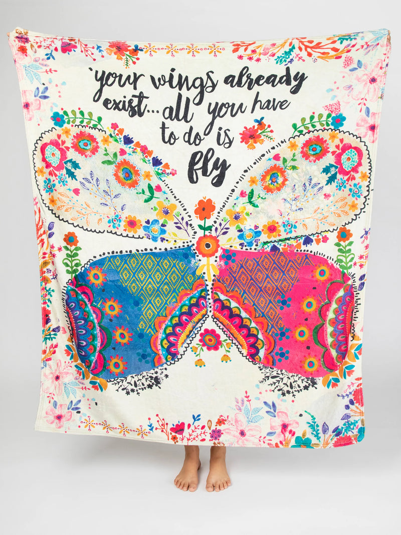 Natural Life Cozy Throw Blanket - Your Wings Exist