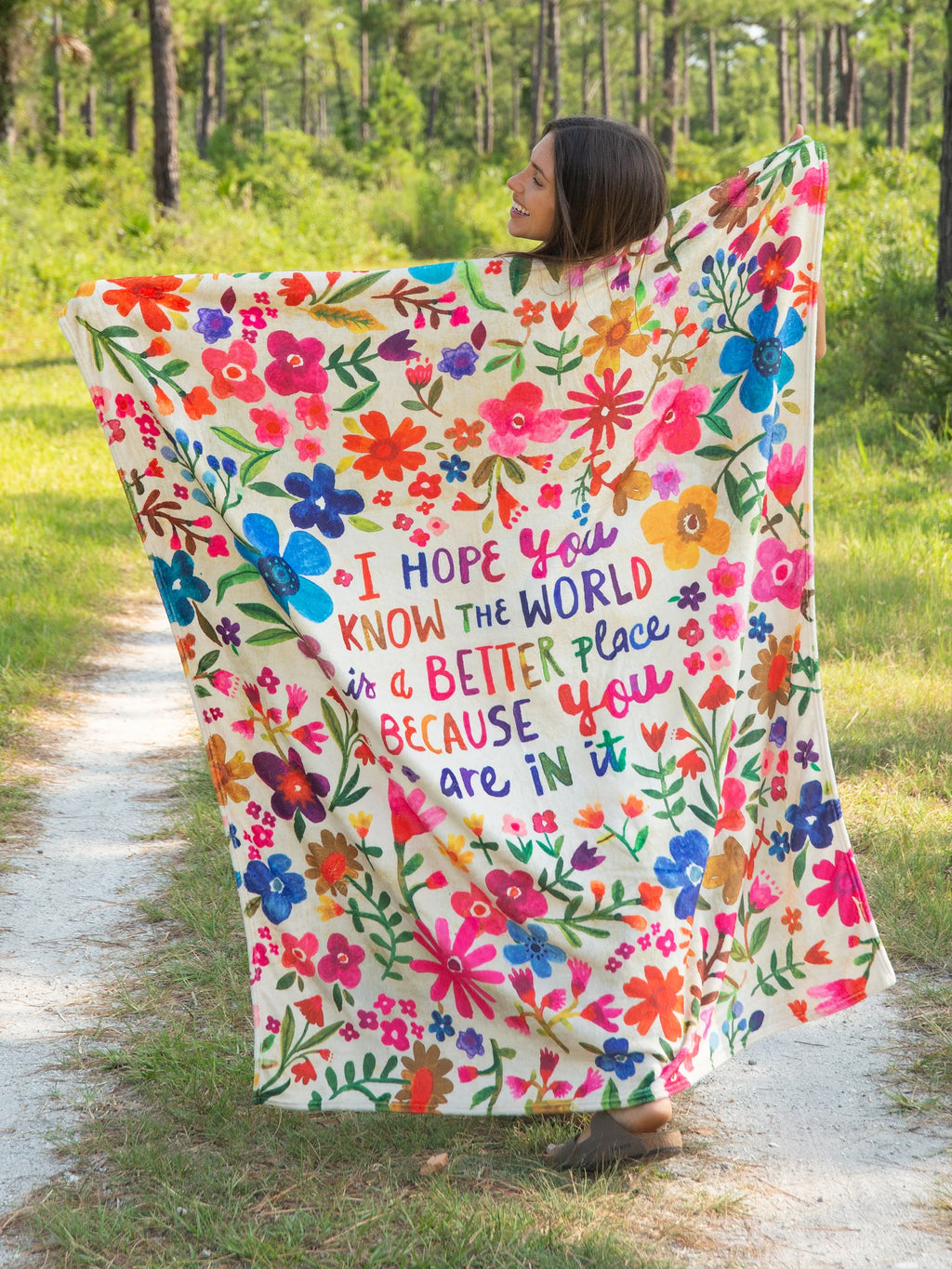 Natural Life Cozy Throw Blanket - The World is a Better Place