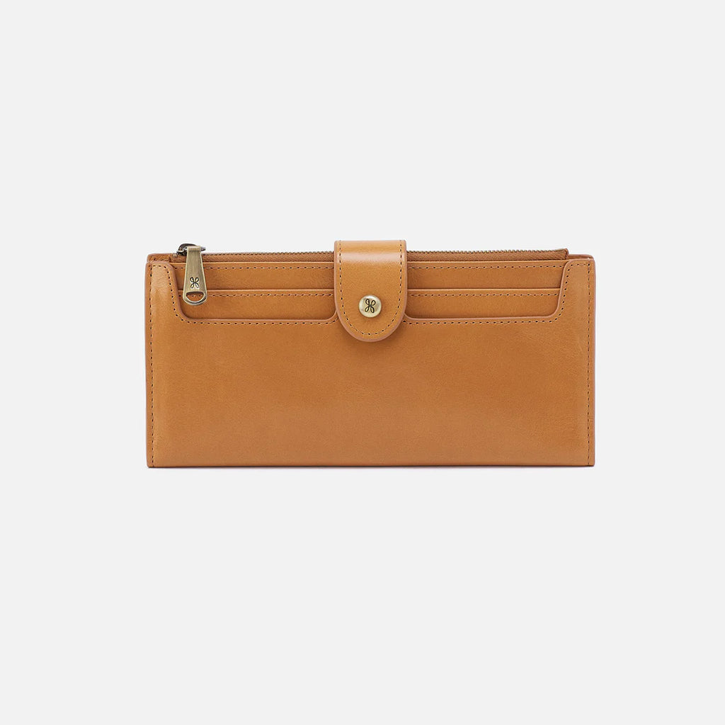 HOBO Dunn Continental Wallet Polished Leather - Natural