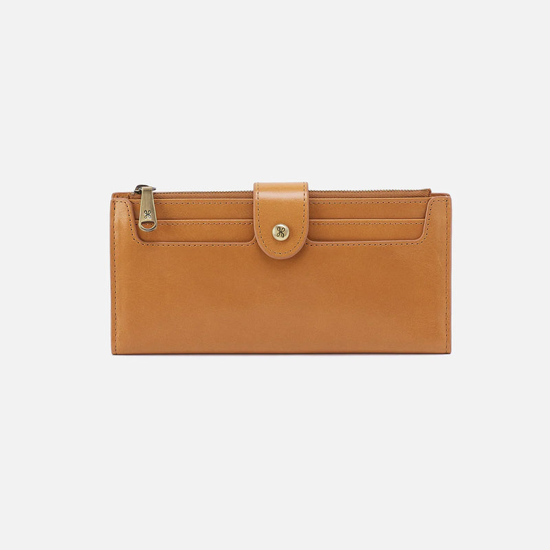 HOBO Dunn Continental Wallet Polished Leather - Natural