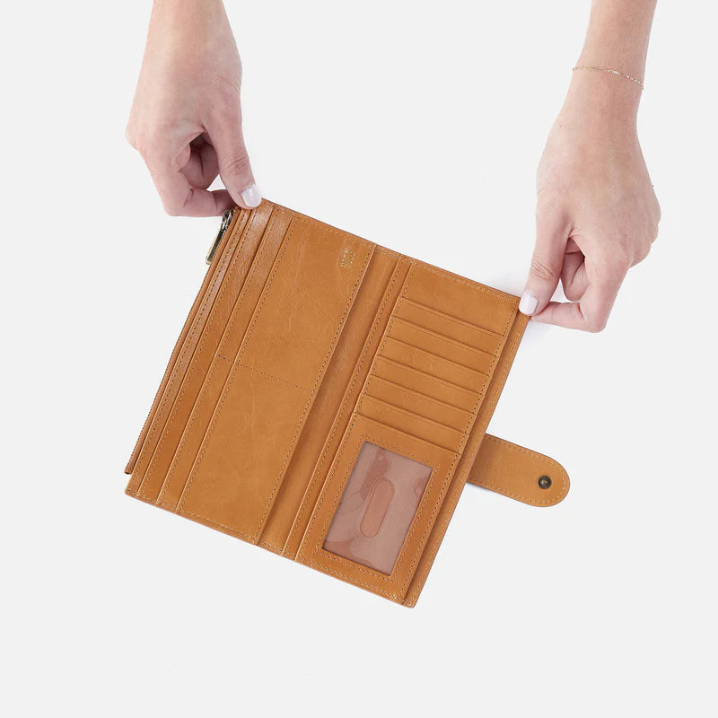 HOBO Dunn Continental Wallet Polished Leather - Natural