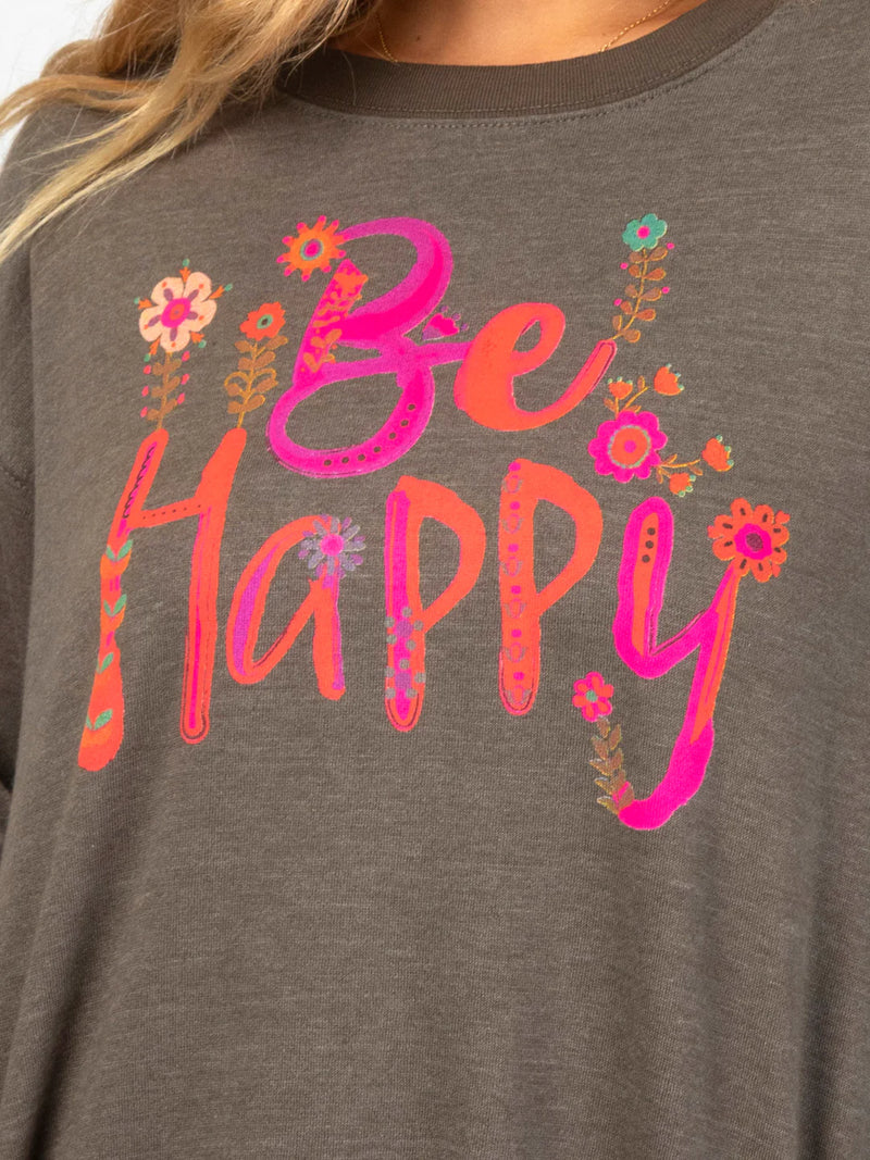 Natural Life Comfy Pocket Sweatshirt - Be Happy
