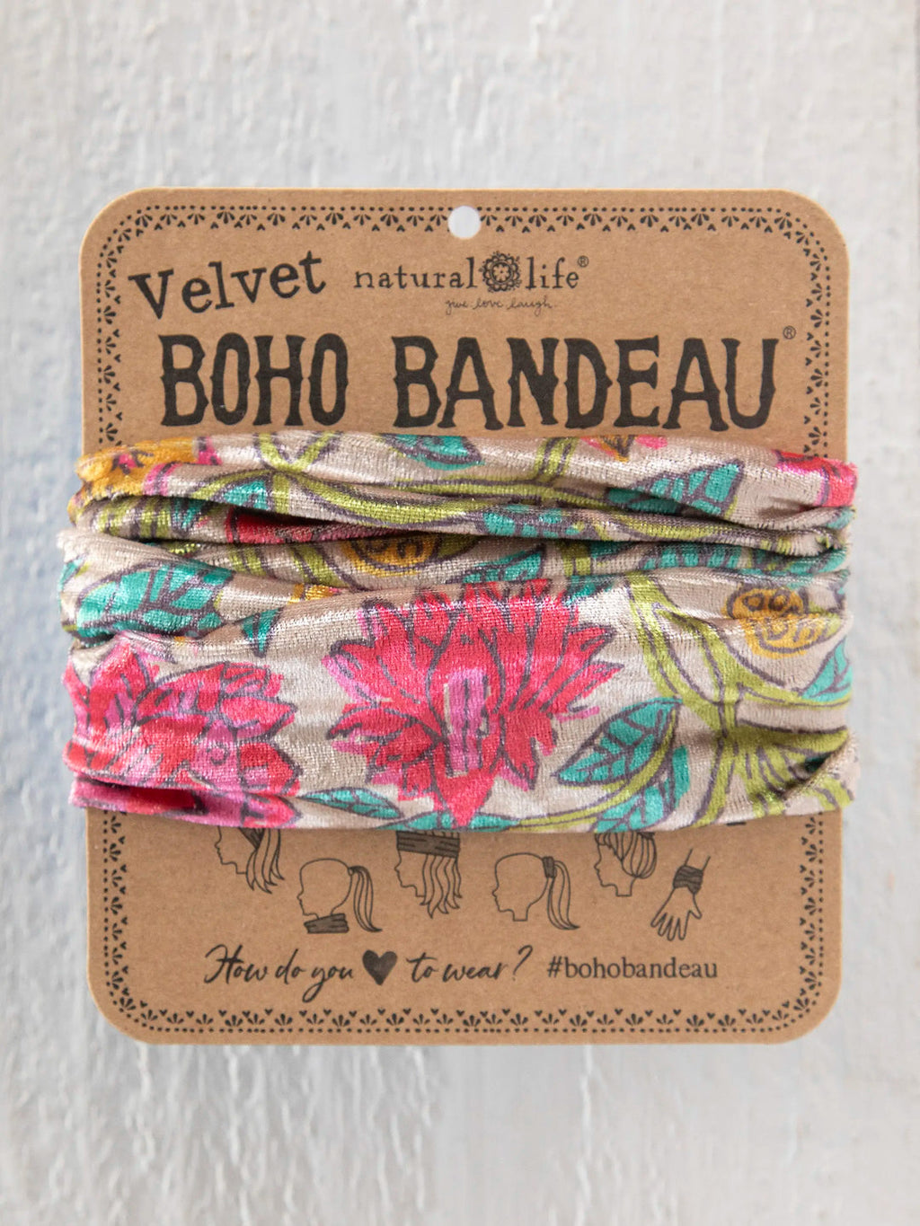 Natural Life Velvet Boho Bandeau® - Multicolored Lush Zinnias
