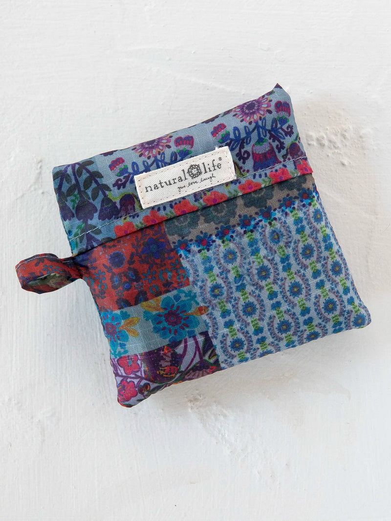 Natural Life Reusable Market Tote - Blue Patchwork