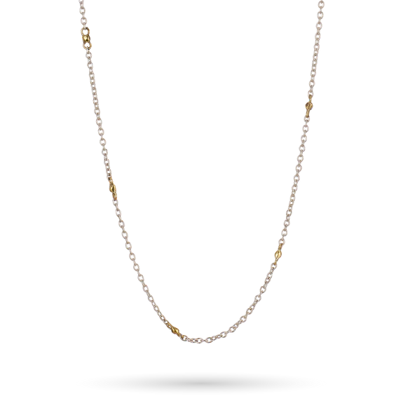 Waxing Poetic Thin Cable with Brass Beads Chain - 24”