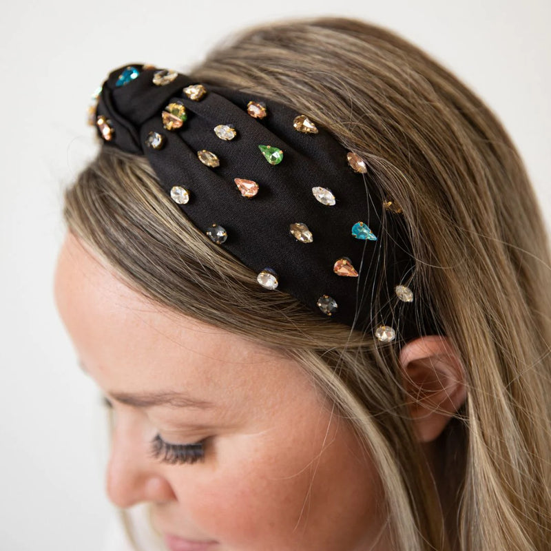 Headbands of Hope - Traditional Knot Headband - Black Gem