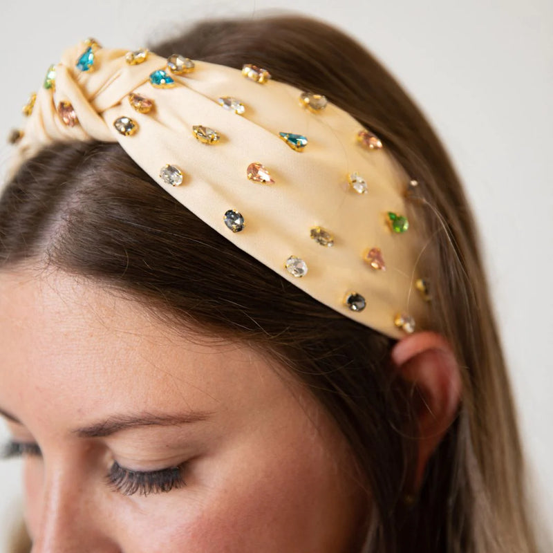 Headbands of Hope - Traditional Knot Headband - Cream Gem