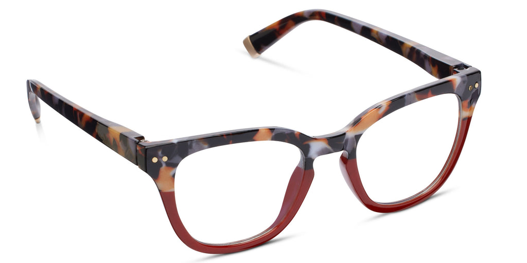 Peepers Readers - Faye - Gray Botanico/Dark Red (with Blue Light Focus™ Eyewear Lenses)
