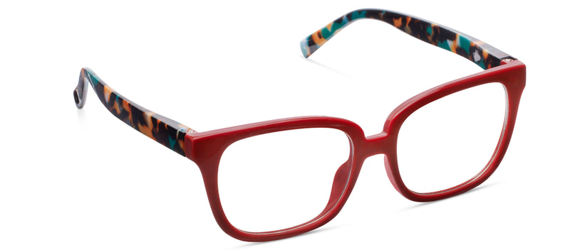 Peepers Readers - Impromptu - Dark Red/Teal Botanico (with Blue Light Focus™ Eyewear Lenses)