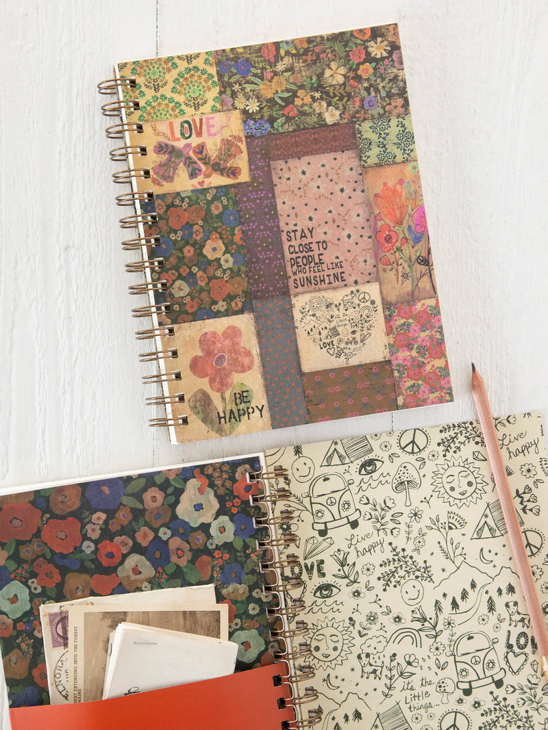 Natural Life® Spiral Notebook - Patchwork Chirps