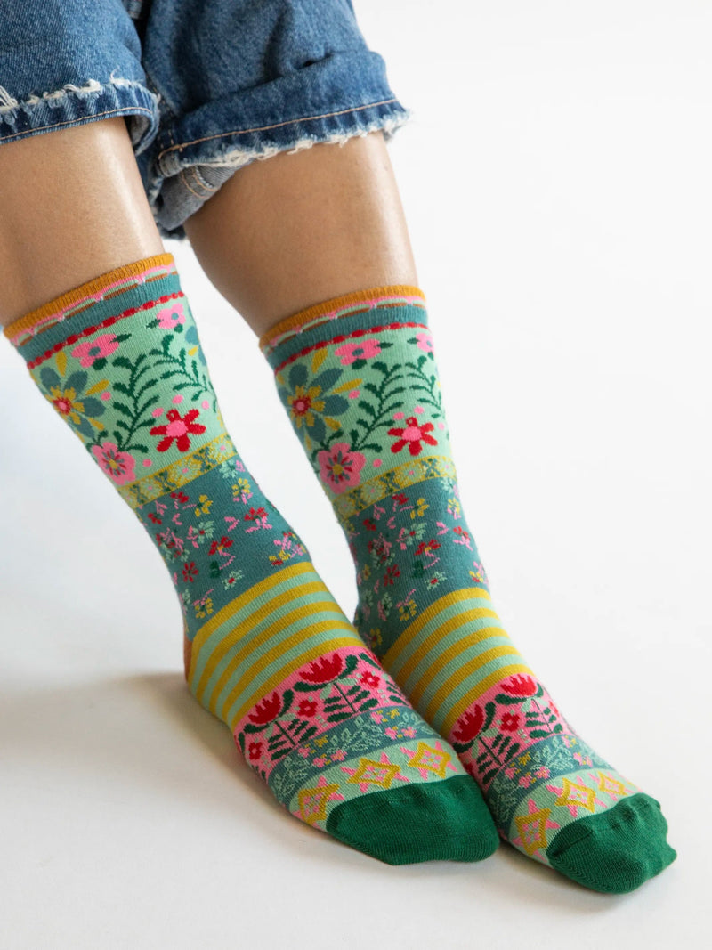 Natural Life Boho Sock Set, Set of 2 - Pink Floral