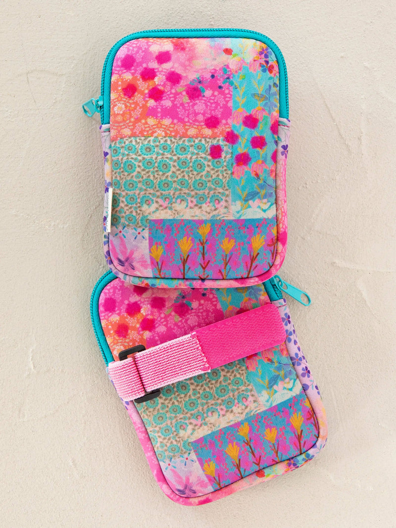 Natural Life® Water Bottle Zipper Pouch - Pink Watercolor Patchwork