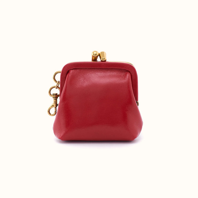 HOBO Alba Frame Clip Pouch - True Red (Polished Leather)