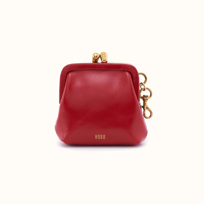 HOBO Alba Frame Clip Pouch - True Red (Polished Leather)