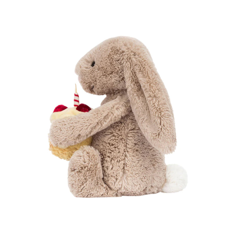 Jellycat Bashful Beige Bunny “Birthday” Original (Medium) Plush