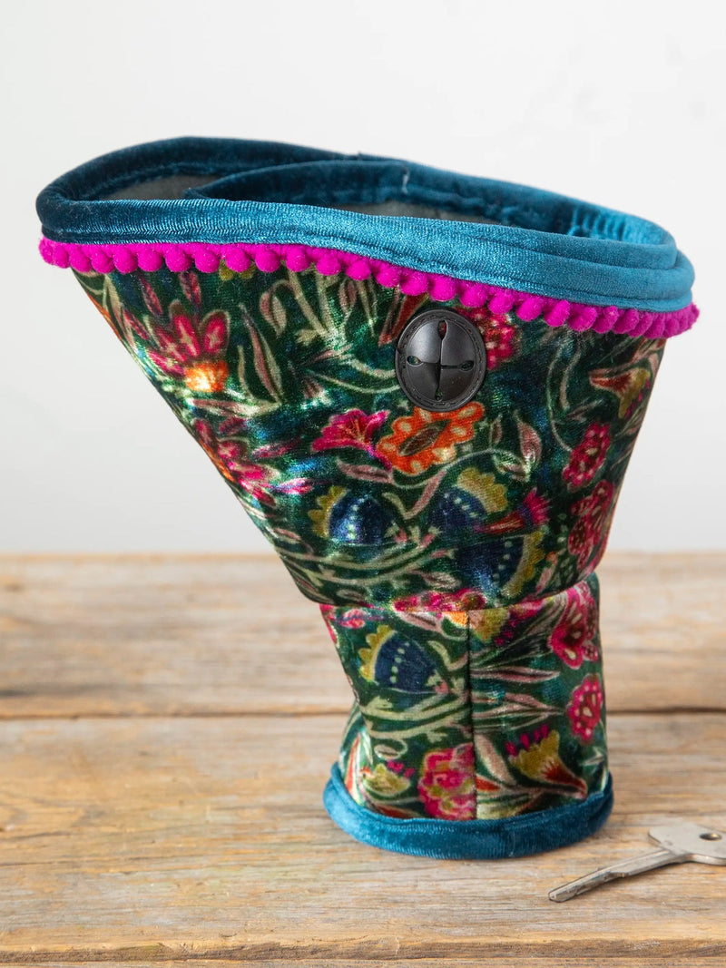 Natural Life Car Cup Holder Organizer - Green Painterly Vines Velvet