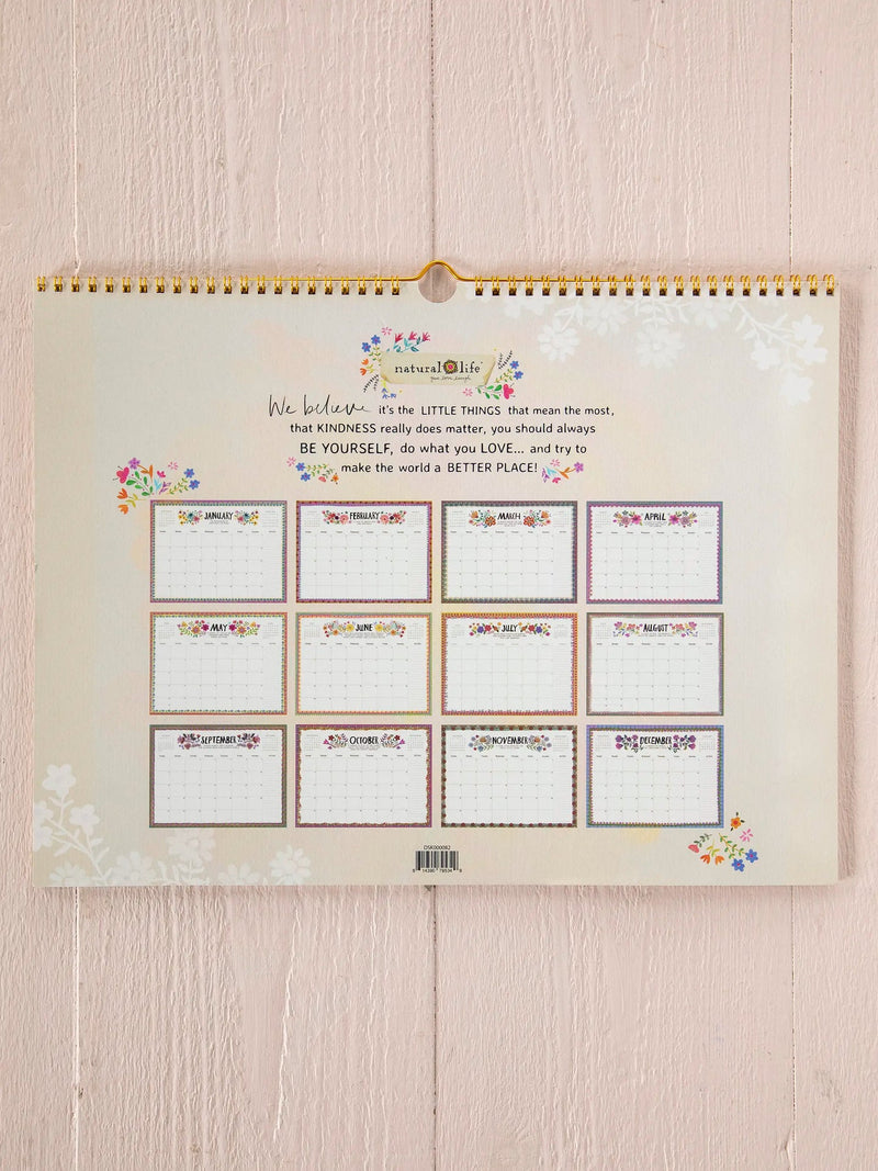 Natural Life 2026 Appointment Calendar - Blue Folk Flower