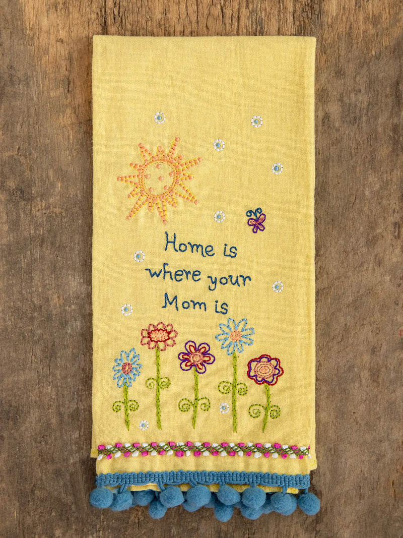 Natural Life Linen Embroidered Hand Towel - Mom