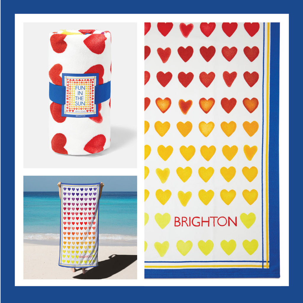 Brighton Beach Towel “Ombré Hearts”