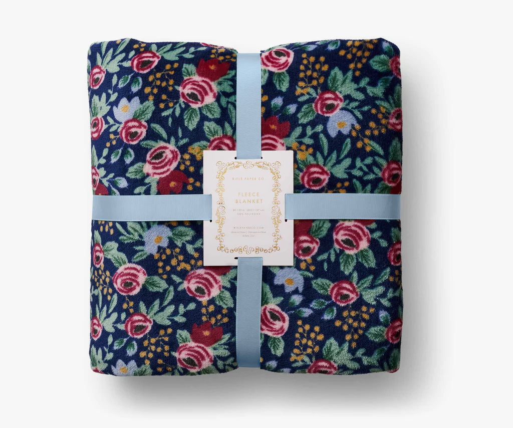 RIFLE PAPER CO. Rosa Fleece Blanket