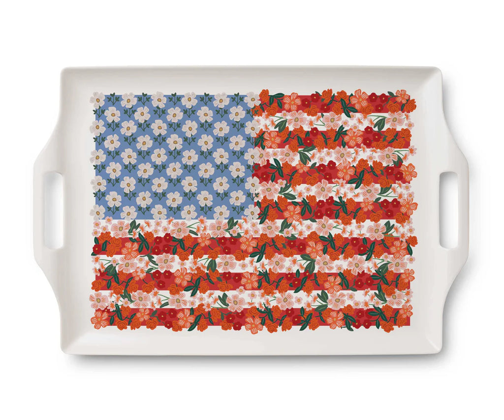 RIFLE PAPER CO. Americana Melamine Serving Platter with Handles