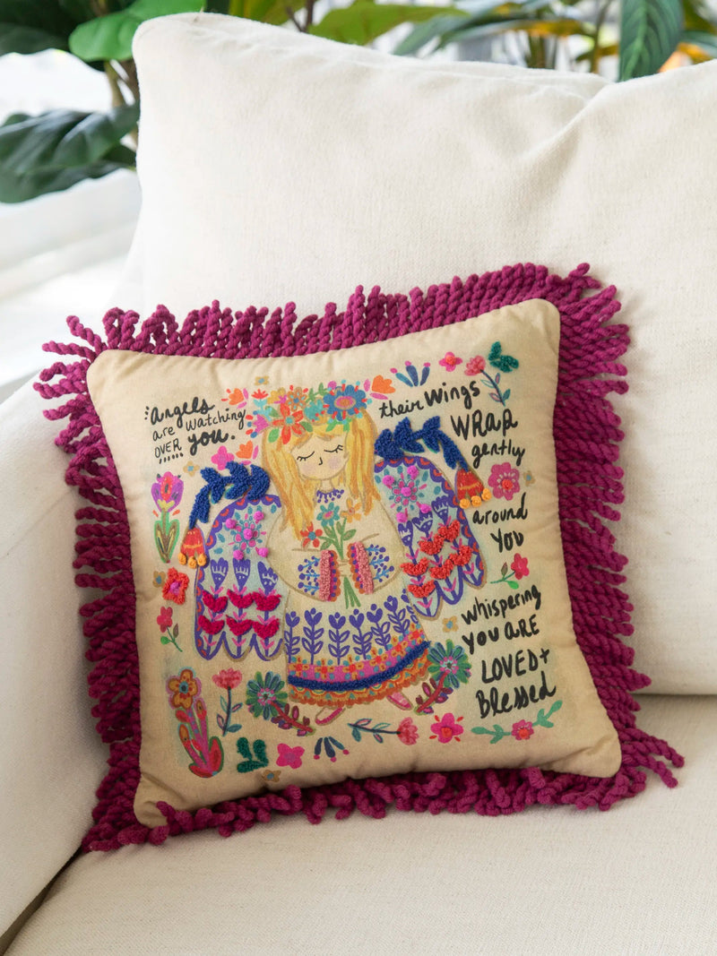 Natural Life® Tufted Boho Pillow - Angels Watching