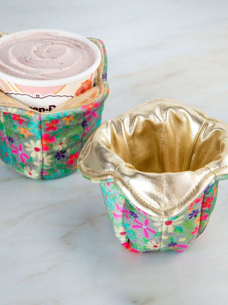 Natural Life® Ice Cream Cozy - Floral On Sage