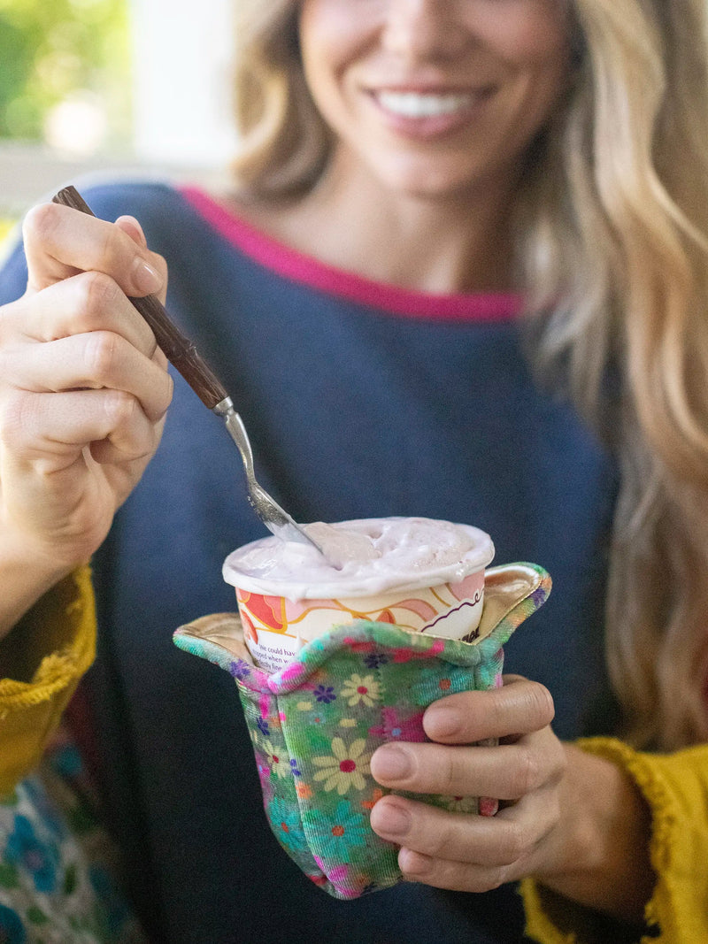 Natural Life® Ice Cream Cozy - Floral On Sage