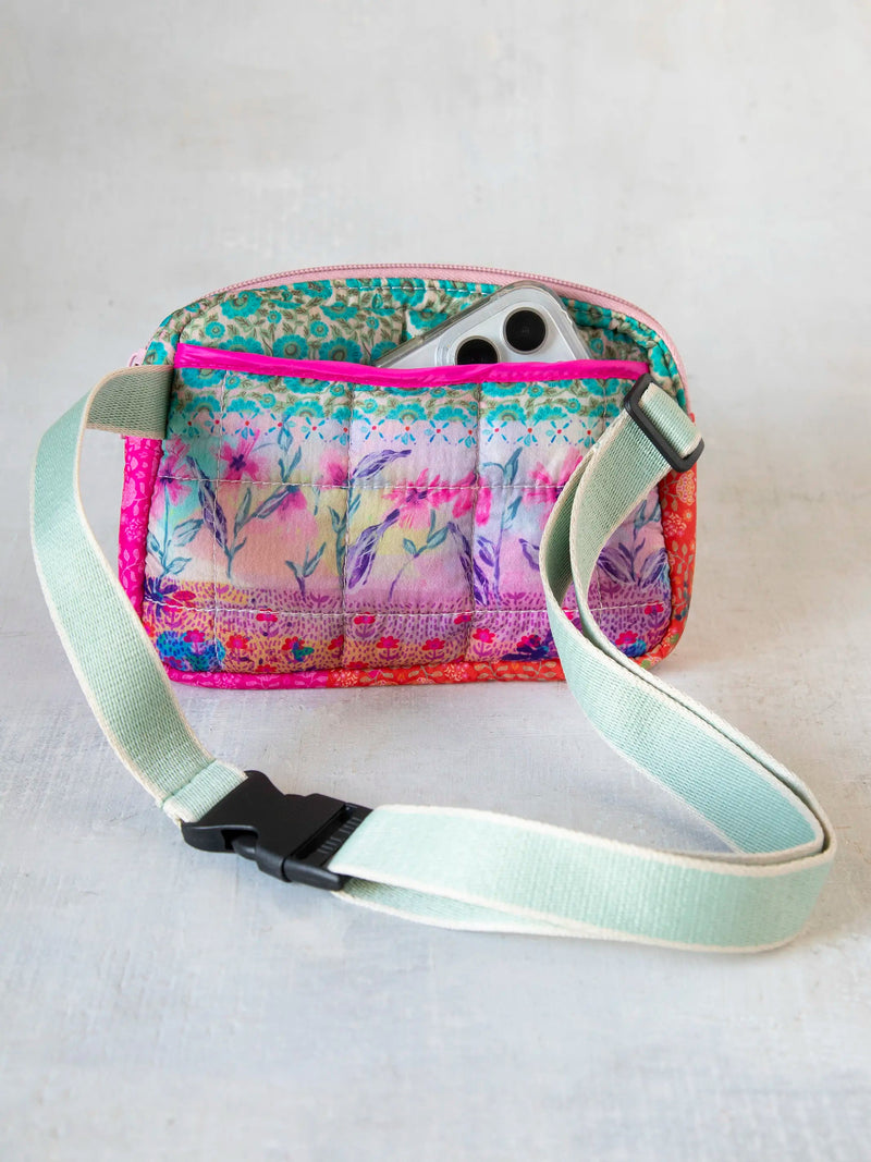 Natural Life® Everyday Puffy Fanny Pack - Pink Watercolor Patchwork