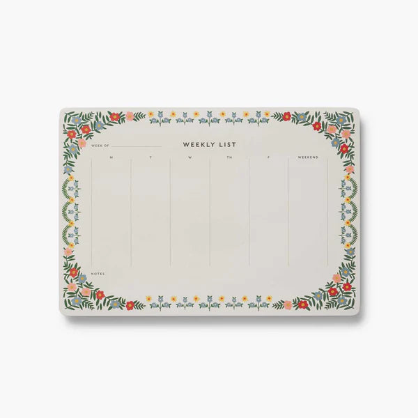 RIFLE PAPER CO. Weekly Desk Pad - Rosette