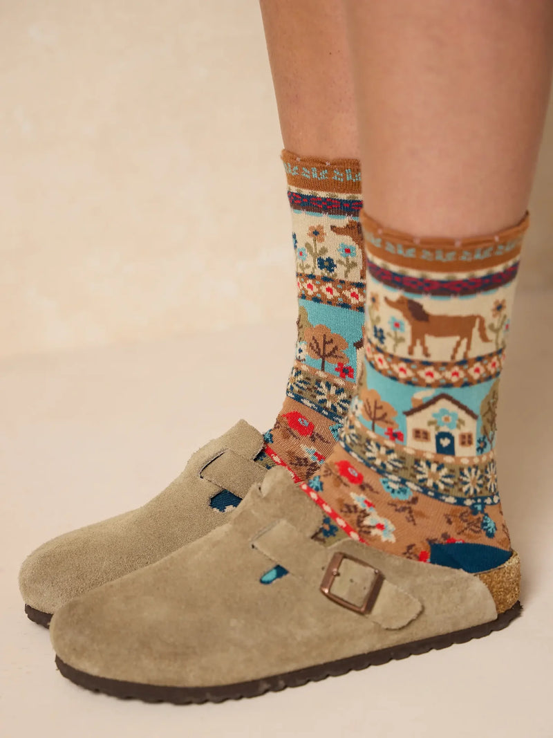 Natural Life Boxed Boho Sock, Set of 3 - Dog