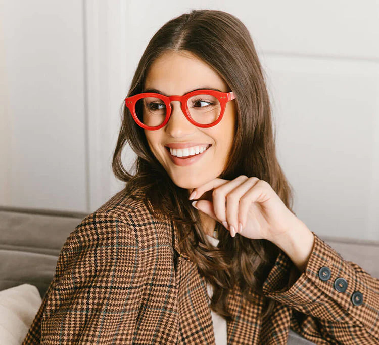 Peepers Readers - Clover - Red/Plaid (with Blue Light Focus™ Eyewear Lenses)