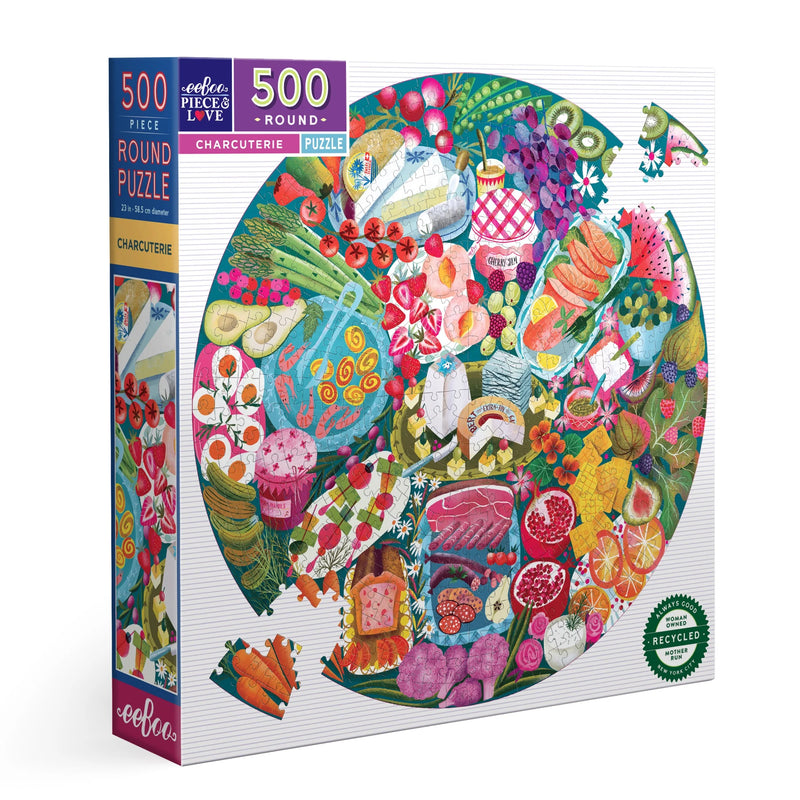 eeBoo - Charcuterie 500 Piece Round Puzzle