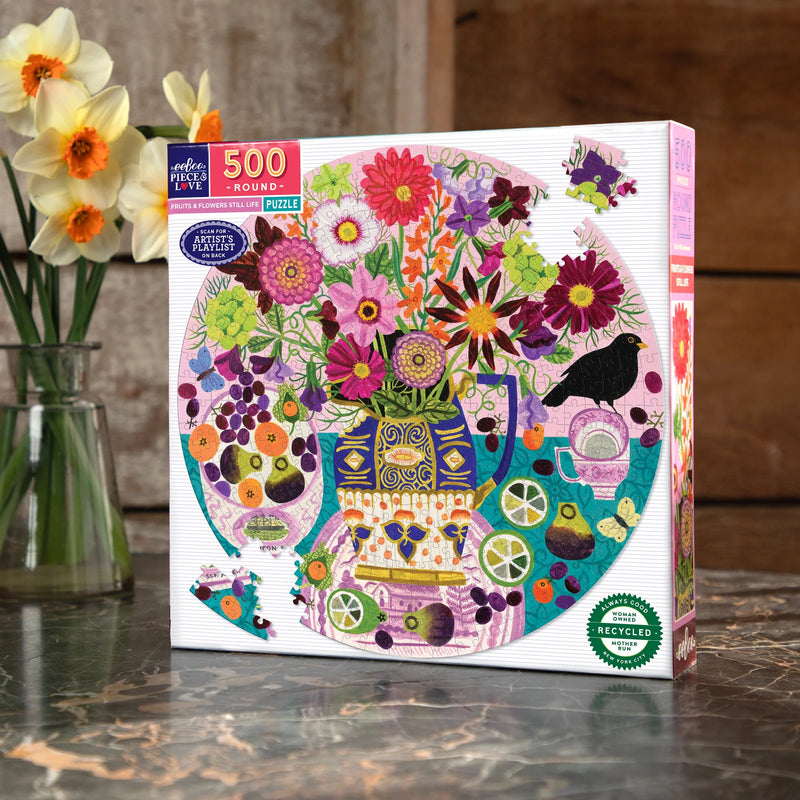eeBoo - Fruits & Flowers Still Life 500 Piece Puzzle
