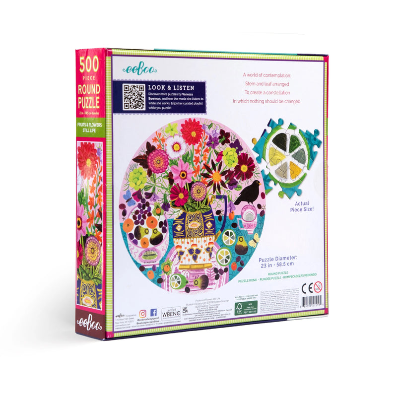 eeBoo - Fruits & Flowers Still Life 500 Piece Puzzle
