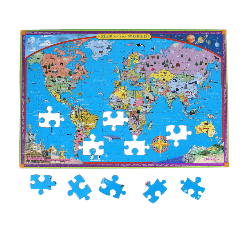 eeBoo - World Map 100 Piece Puzzle