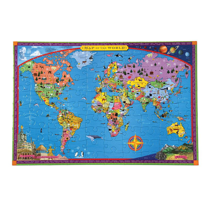 eeBoo - World Map 100 Piece Puzzle