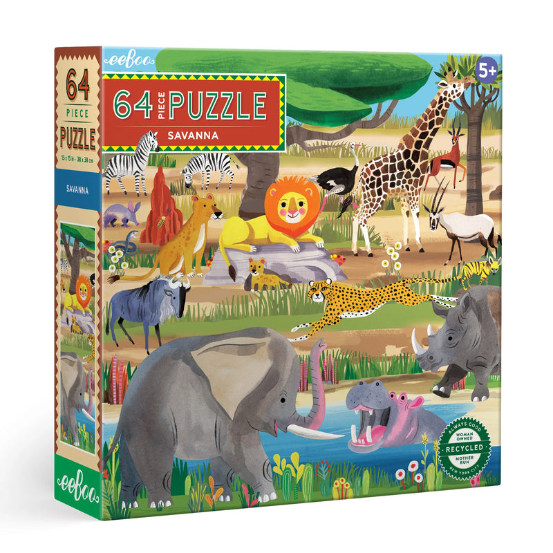 eeBoo - Savanna 64 Piece Puzzle