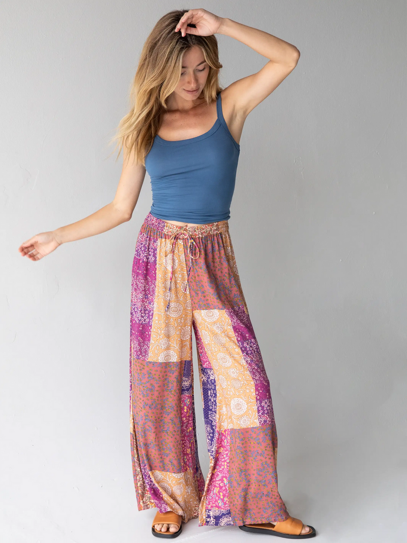 Natural Life Go With The Flow Wide Leg Pant - Mixed Floral