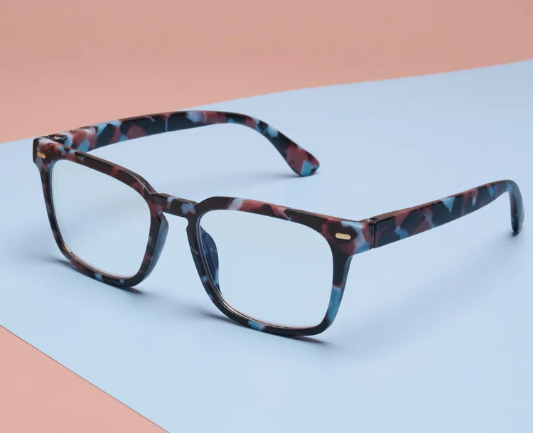 Peepers Readers - Jude - Light Blue Botanico (with Blue Light Focus™ Eyewear Lenses)