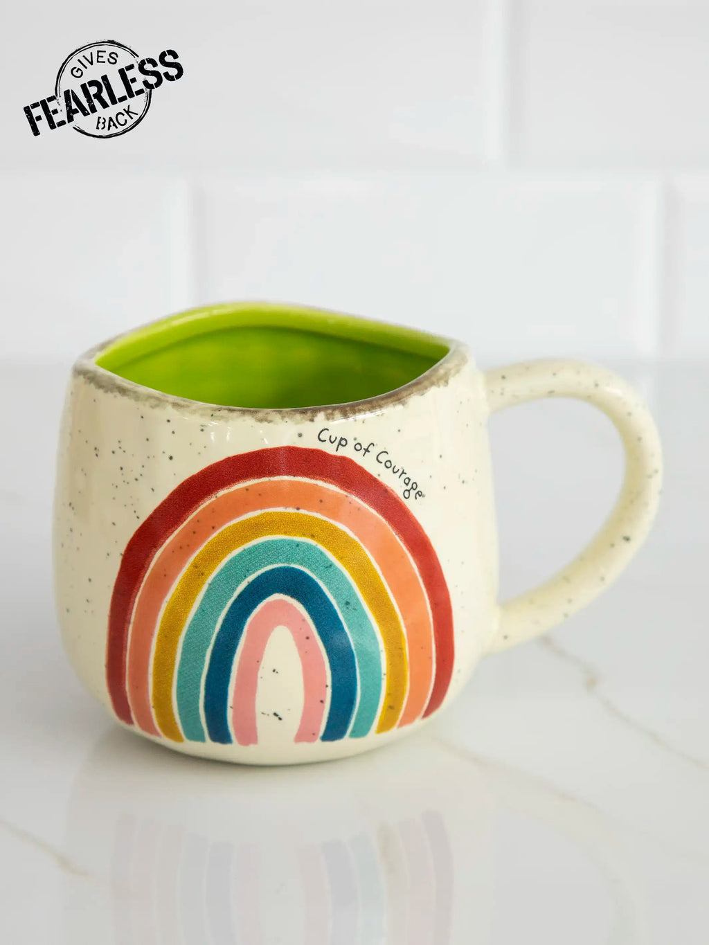 Natural Life® Artisan Rainbow Coffee Mug - Cup of Courage