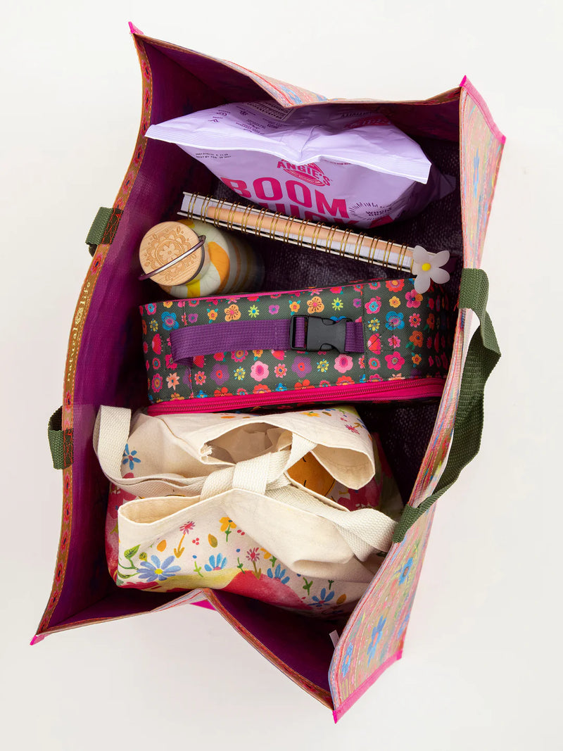 Natural Life Carryall Tote Bag - Floral Border