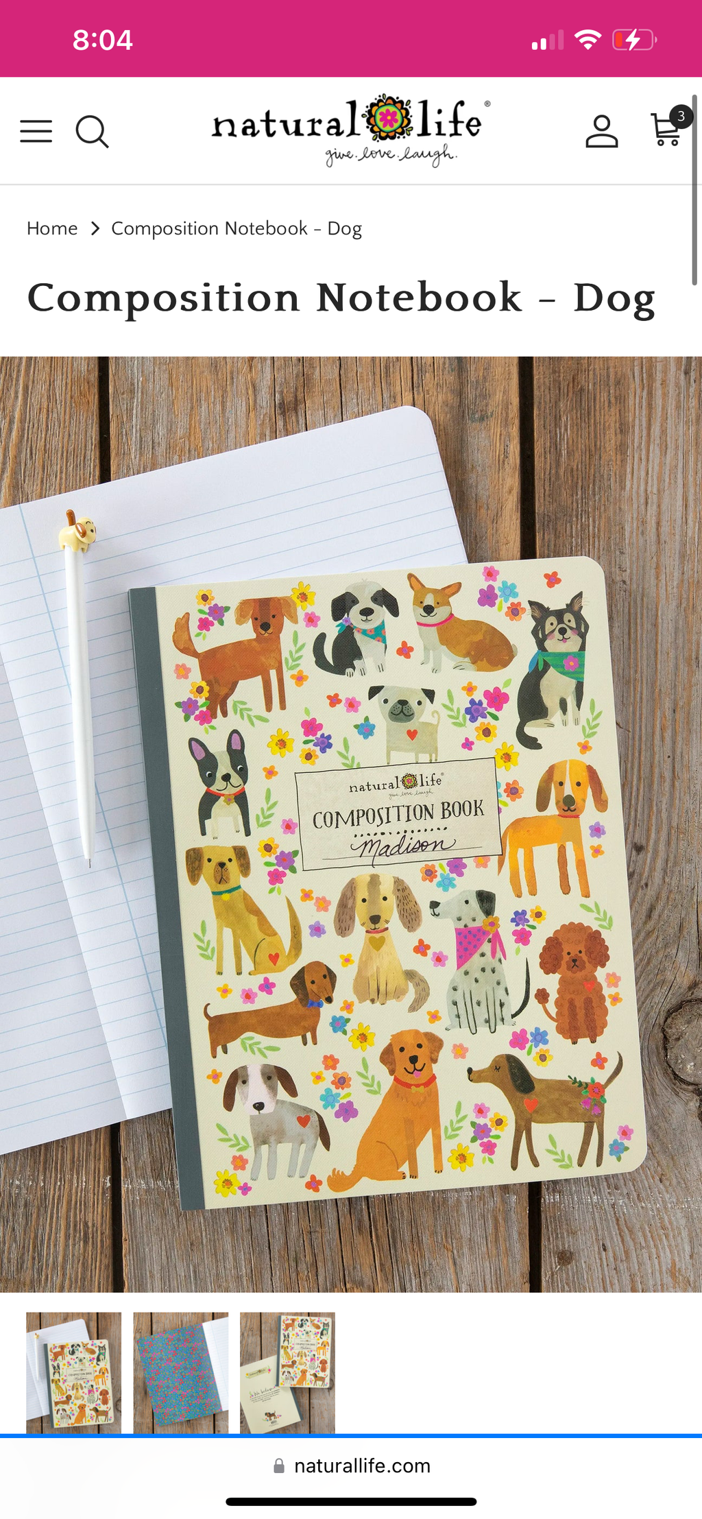 Natural Life® Composition Notebook - Dog